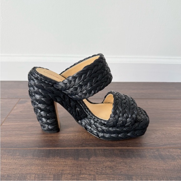 BOTTEGA VENETA Woven Straw 120 Platform Sandals - Picture 9 of 11